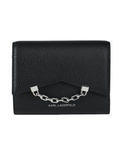 Гаманець Karl Lagerfeld чорний K/Seven Grainy Trifold Wallet 6936 фото