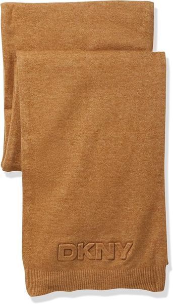Шарф DKNY коричневий Debossed Solid Scarf With Logo 7718 фото