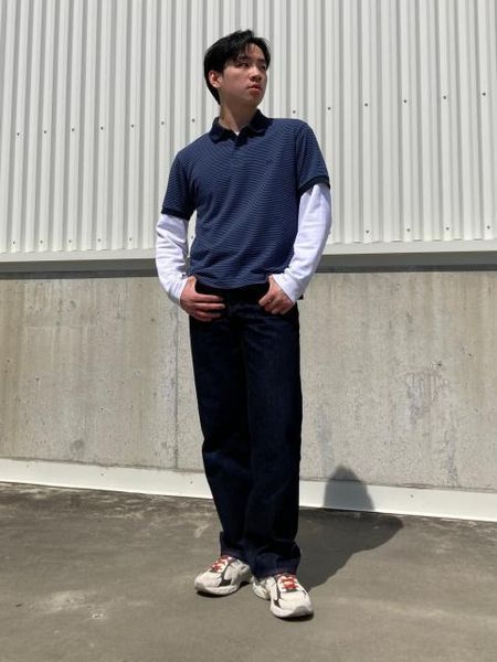 Футболка-поло Uniqlo+JW Anderson в полоску DRY Piqu&eacute; T-Shirt 7922 фото