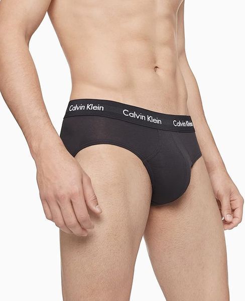 Набiр трусiв Calvin Klein чорних  Cotton Stretch Briefs (3 шт) 7642 фото