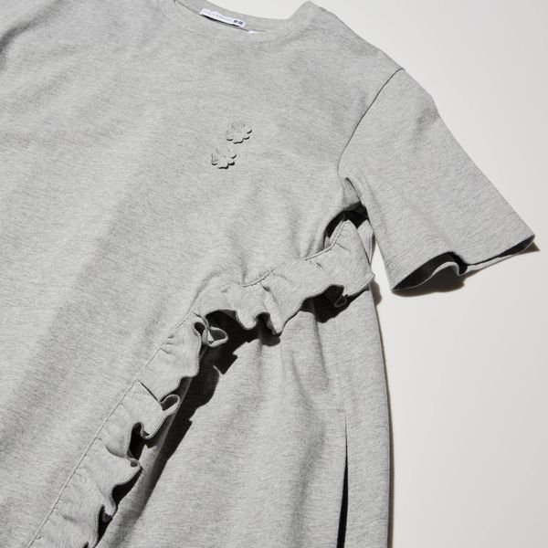 Сукня Uniqlo чорна Frill T-Shirt Dress (Short Sleeve) 8582 фото
