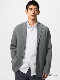 Жакет Uniqlo серый Milano Ribbed Jacket 8546 фото