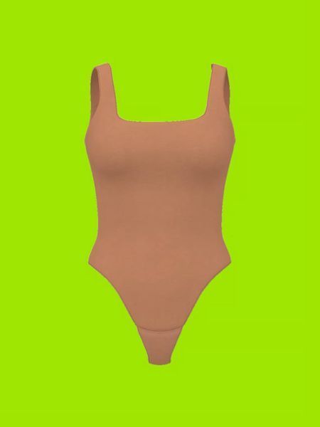 Боді бежеве Victoria's Secret Bodywear by Victoria's Secret with FeatherSoft&trade; Innovation Square-Neck Tank Bodysuit 8497 фото