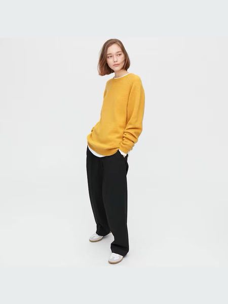 Светр Uniqlo жовтий Lambswool Crew Neck Jumper  6905 фото