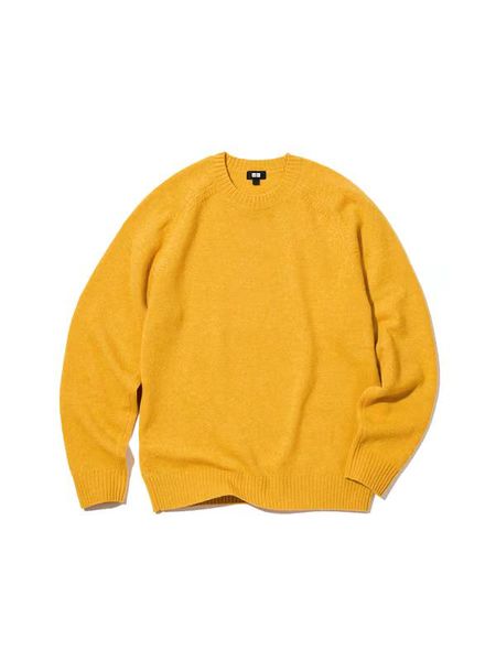 Свитер Uniqlo желтый Lambswool Crew Neck Jumper  6905 фото