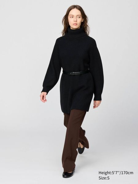 Светр Uniqlo:C чорний подовжений Knitted Mini Dress 7995 фото