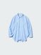 Рубашка Uniqlo синяя в полоску Cotton Oversized Shirt 8177 фото 4