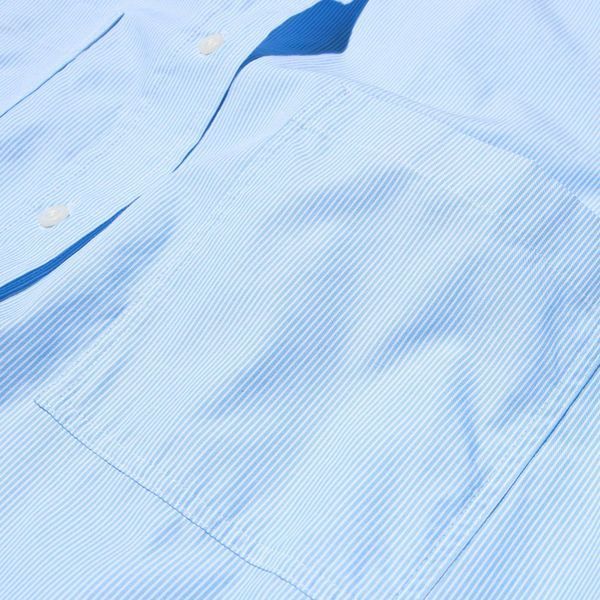 Рубашка Uniqlo синяя в полоску Cotton Oversized Shirt 8177 фото
