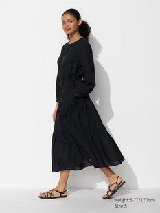 Сукня Uniqlo чорна Soft Lawn Dress 7200 фото