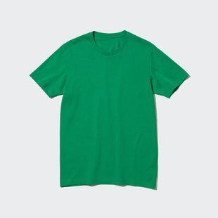 Футболка Uniqlo зеленая базовая Crew neck 6568111 фото