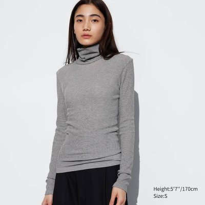 Гольф Uniqlo светлый в полоску из серии Heattech (extra warm) 6756 фото