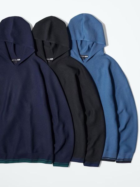 Худі Uniqlo+Roger Federer чорна Washable 3D Knit Pullover Hoodie 8560 фото