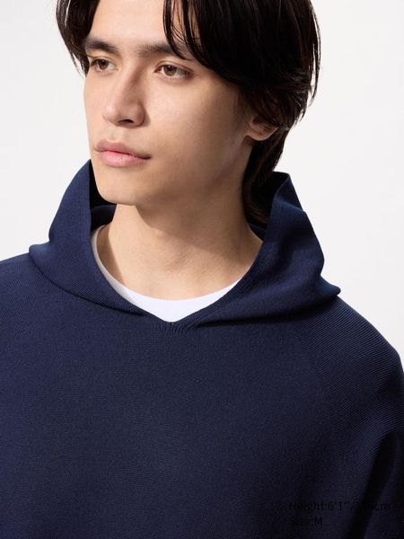 Худі Uniqlo+Roger Federer чорна Washable 3D Knit Pullover Hoodie 8560 фото