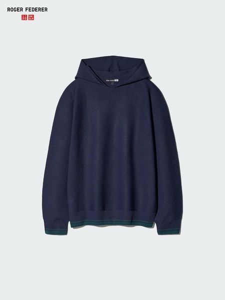 Худі Uniqlo+Roger Federer чорна Washable 3D Knit Pullover Hoodie 8560 фото