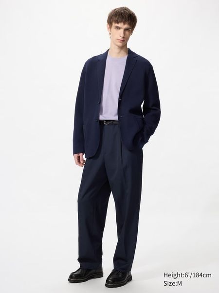 Жакет Uniqlo темно-синий Milano Ribbed Jacket 8547 фото