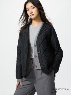 Куртка-лайнер Uniqlo чорна PUFFERTECH Collarless Jacket 85651 фото