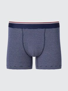 Трусы Uniqlo темно-синие Cotton Boxer Briefs (Waist Striped) 8611 фото