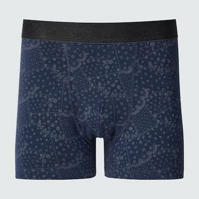 Трусы Uniqlo синие  в принт boxer brief (regular rise) 6718 фото