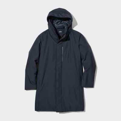 Пальто Uniqlo пуховое из серии Hybrid Down Coat темно-синее 6437 фото