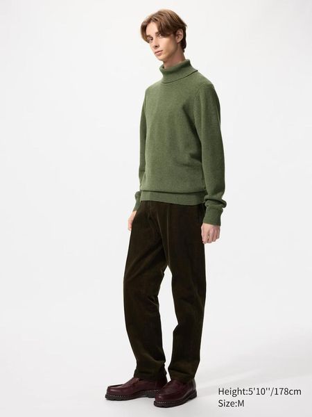 Светр Uniqlo зелений 100% Lambswool Turtleneck Jumper 8100 фото