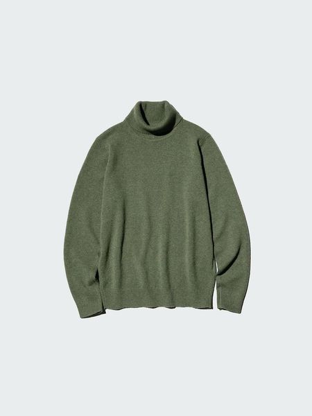 Светр Uniqlo зелений 100% Lambswool Turtleneck Jumper 8100 фото